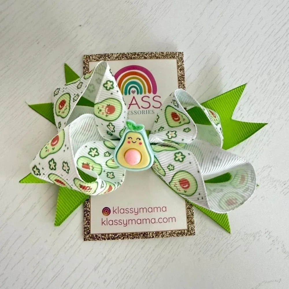 5 PCS LOT KLASS Avocado 🥑 Non Slip Knot Headbands Hair Clips Bows Women's Girls